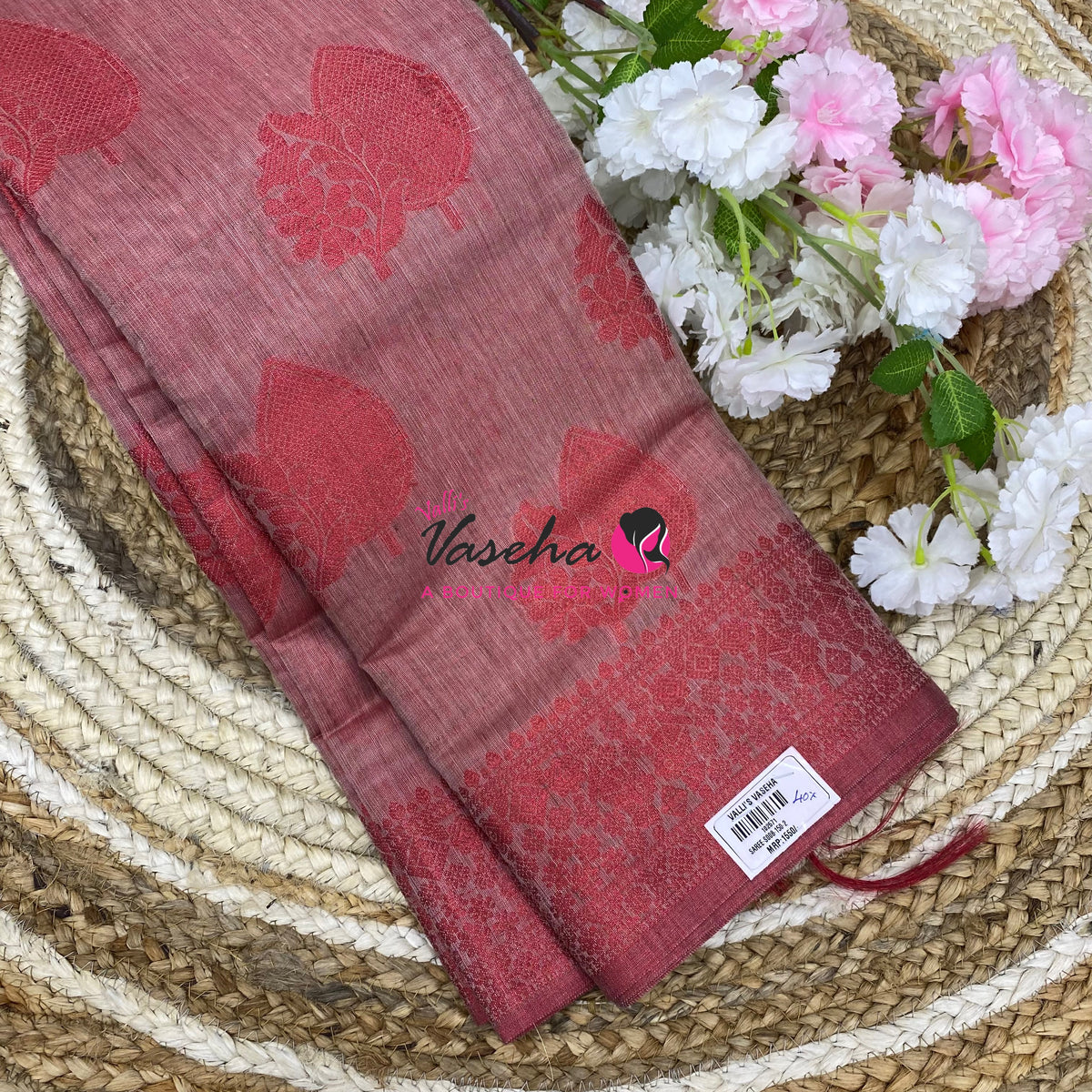 40% less - Offer Saree - Semi Banarsi Silk Saree - VVDS008