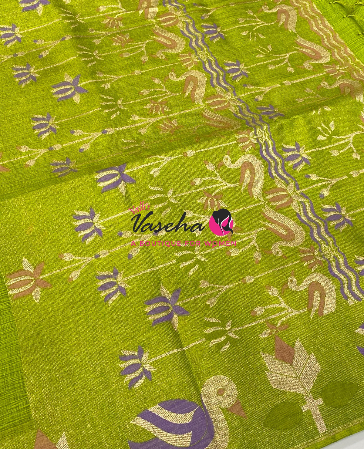Banarasi - Heritage Meenakari Silk - Parrot Green Shade - VVBHS014