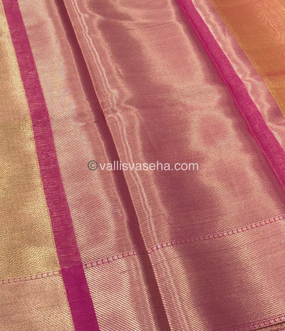 Semi Bridal Tissue Sarees | Jothika Hit Design |Gold mixed Pink shade - VVJTS001