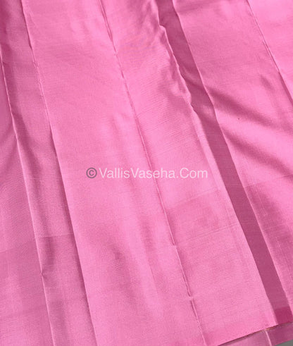 Pure Kanchipuram Silk Saree - Borderless - Purple with baby pink- VVPS043