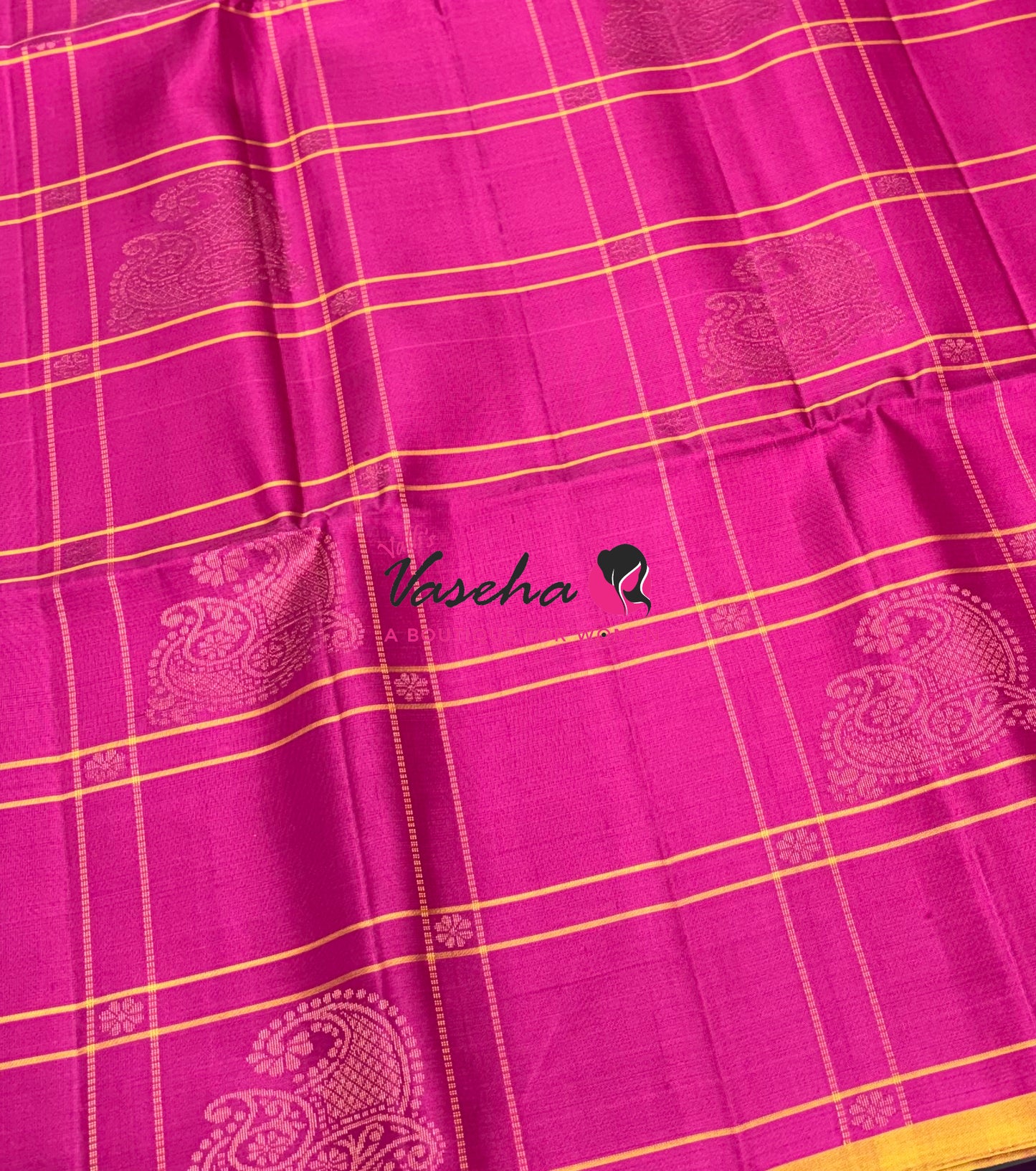 Pure Soft Silk Saree - Pink & Yellow Combo - VVPSS114