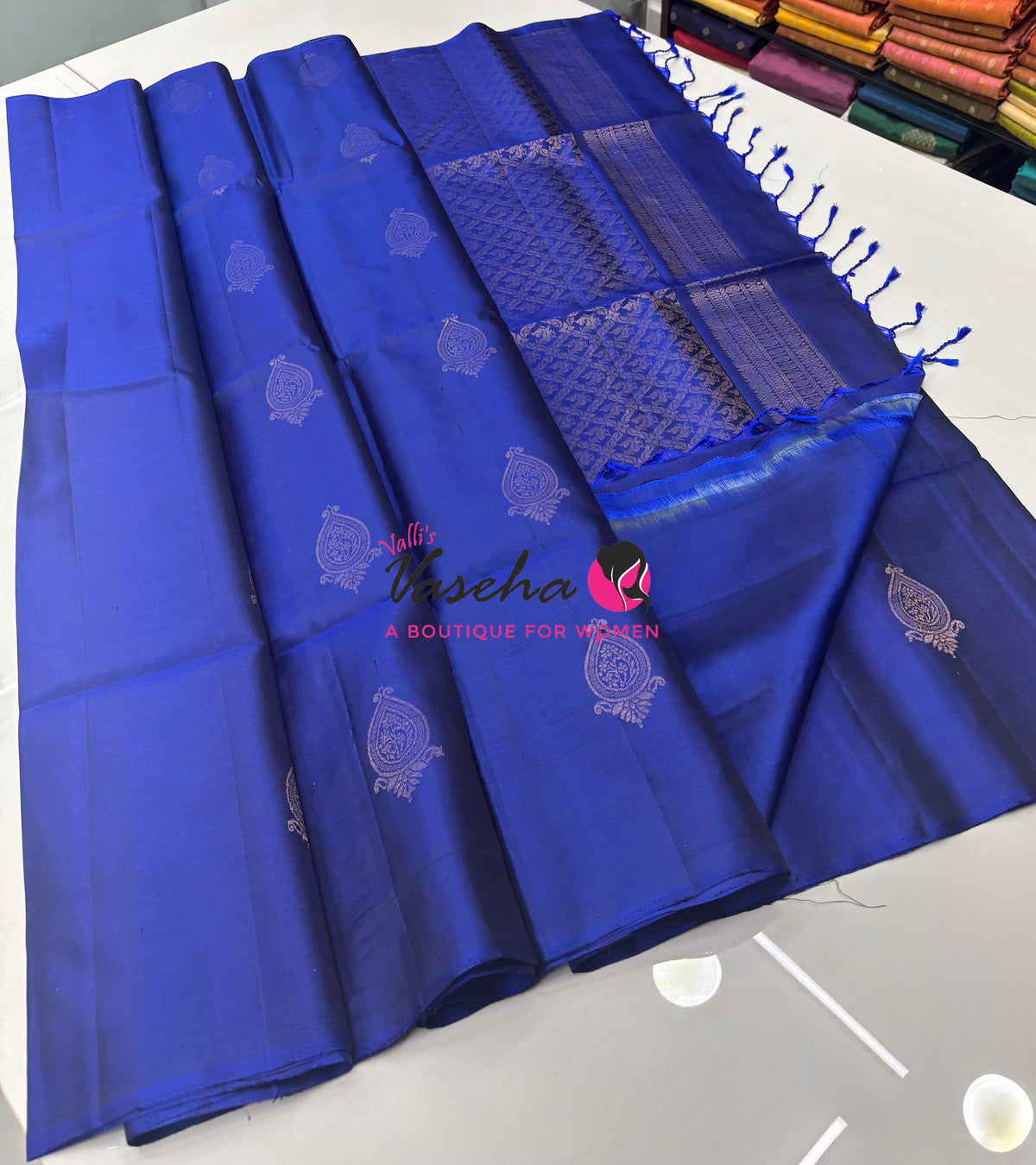 Pure Soft Silk Saree  - Blue Shade - VVPSS123
