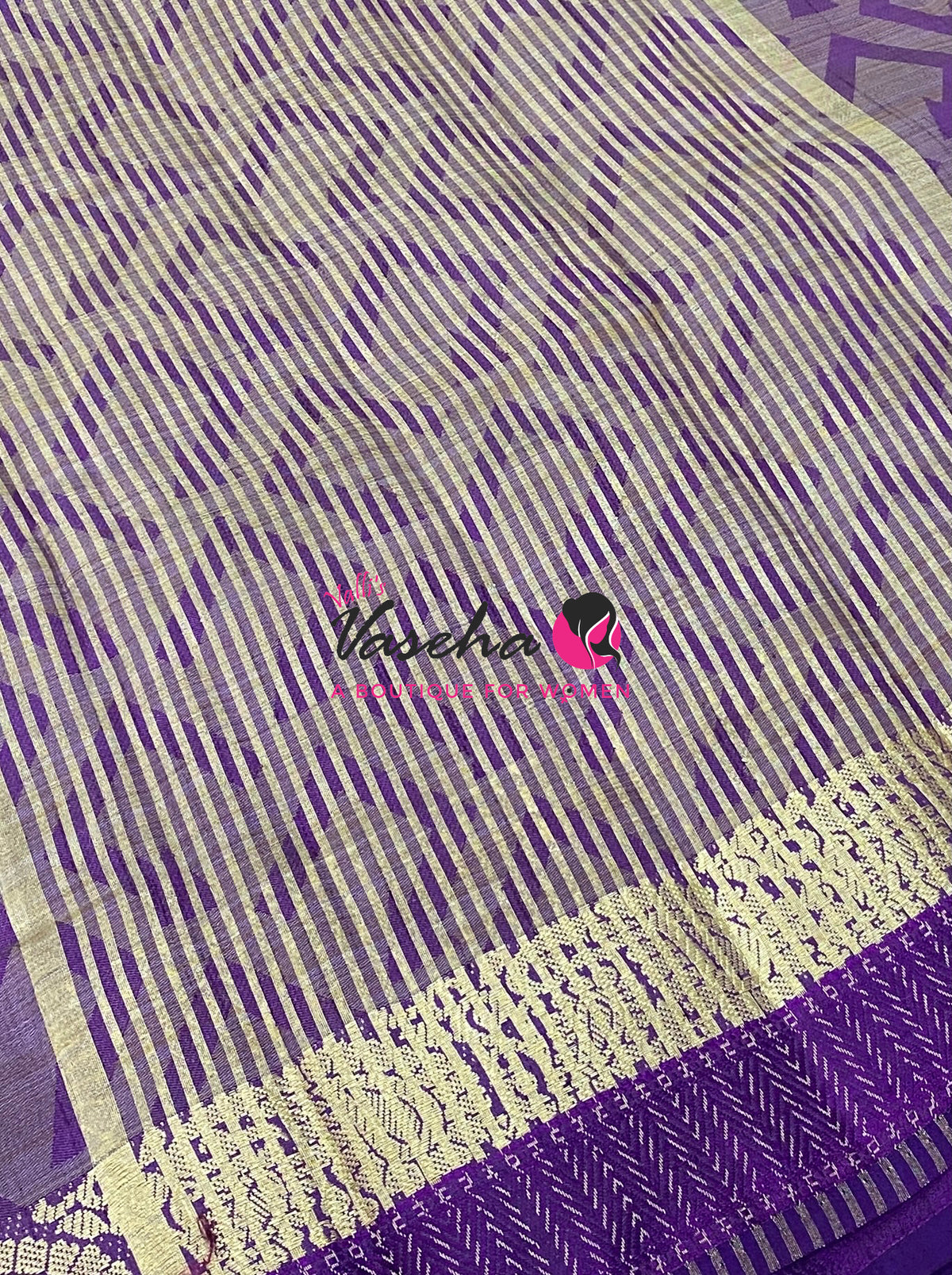 Semi Tussar Silk Saree | Purple Shade |VVSTS059