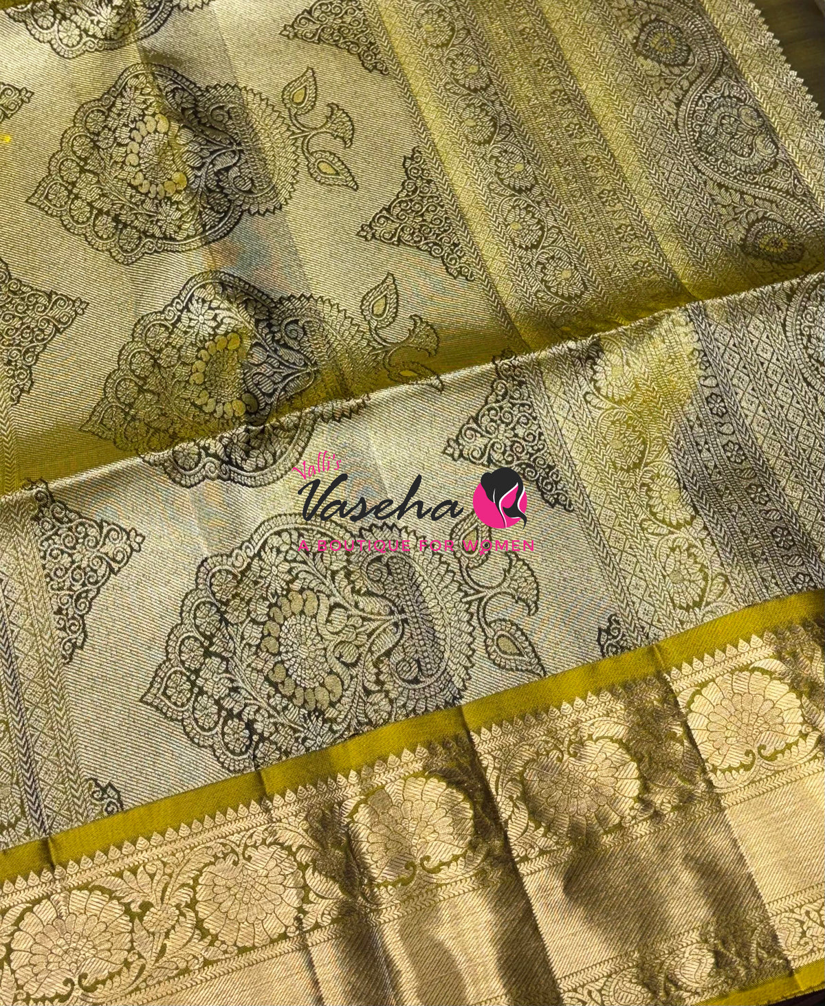 Half Mix - Pure Soft Silk Saree - Vairavoosi Design - Ramar Blue & Lemon Green - VVPSS147