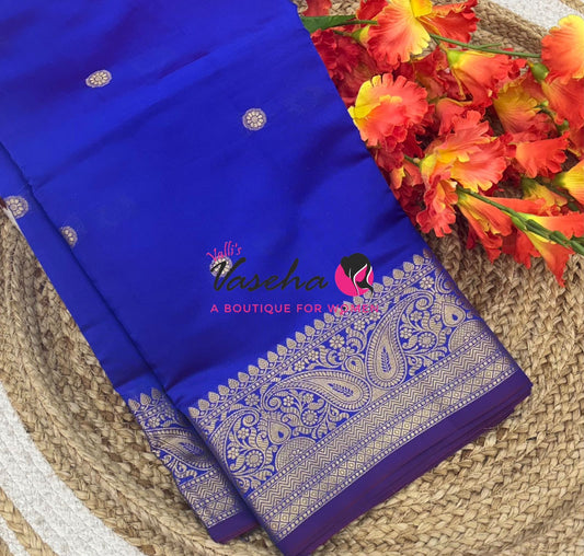Banarasi Semi Soft Silk - Dual Tone Blueish Purple Shade - VVBSS017