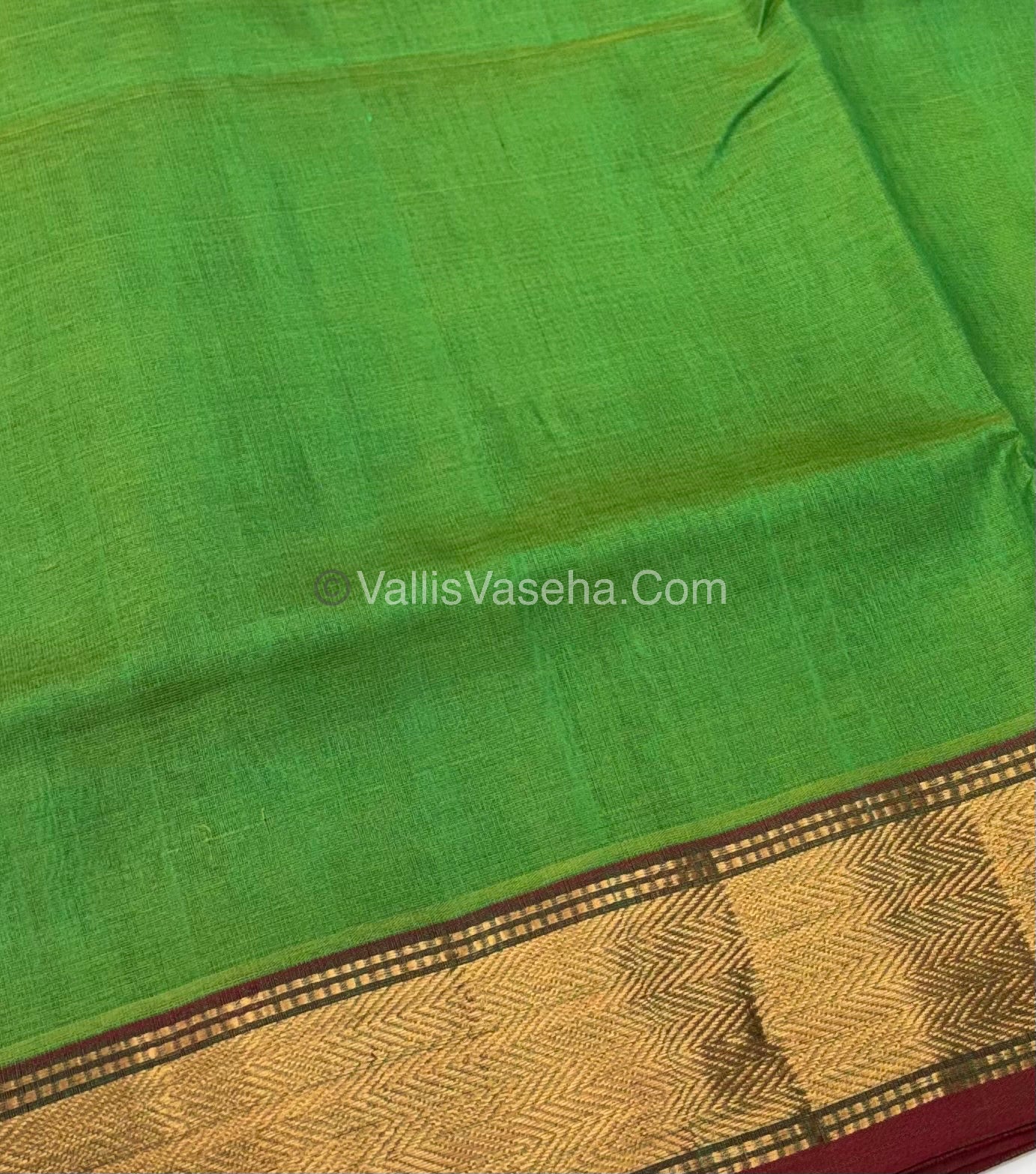 Pure Silk Cotton Sarees - Green & Pink Shade - VVPSC008
