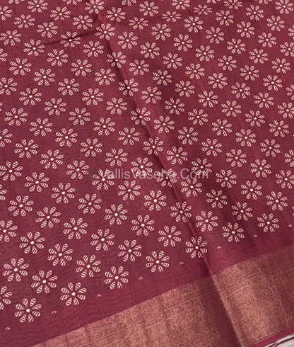 Fancy Mixed Cotton / Semi Chappa Silk |Mayil & Chakkaram| - Green & Maroon Combo - VVSCS006