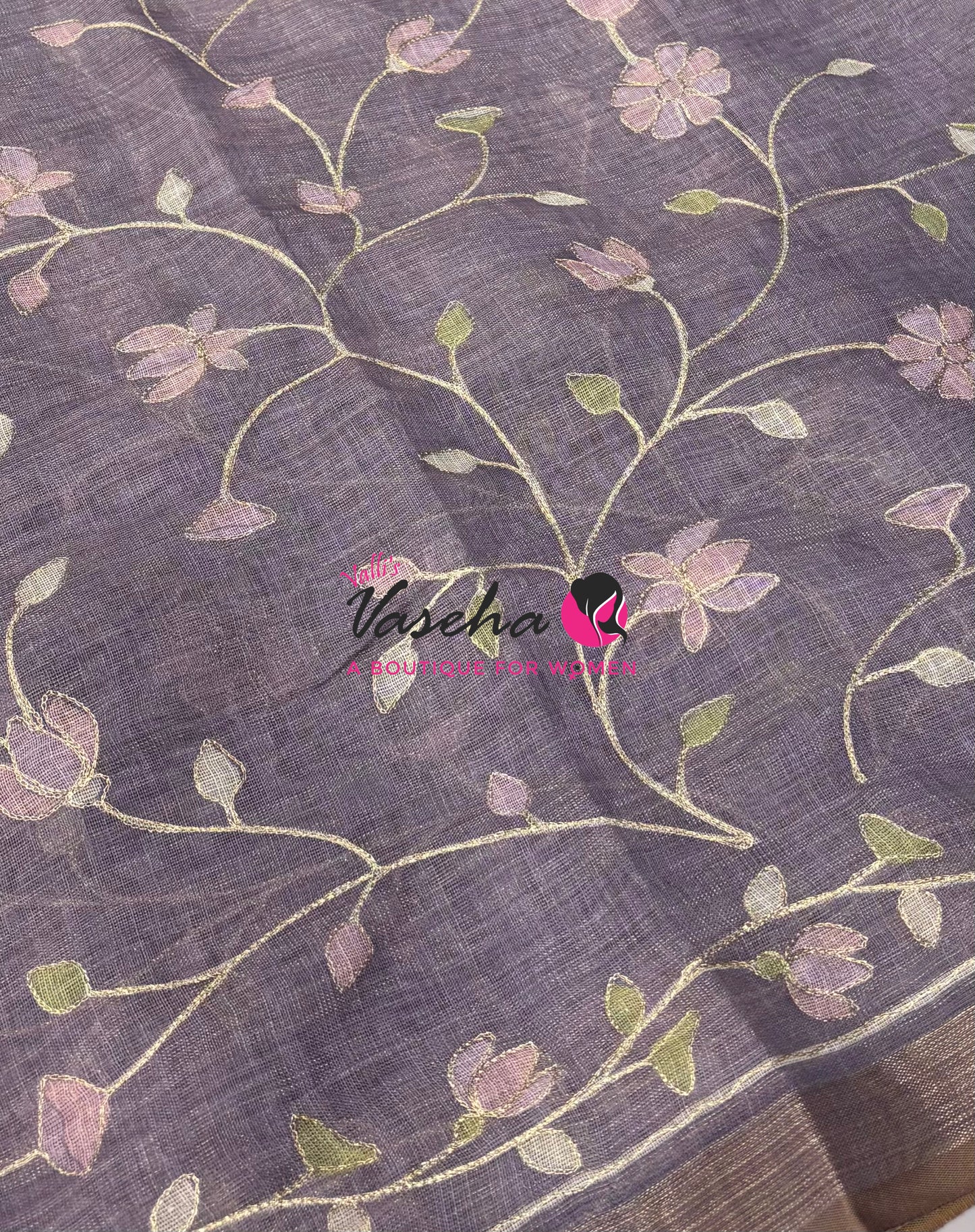 Linen Tissue Saree - Lavender Shade - VVLTS003