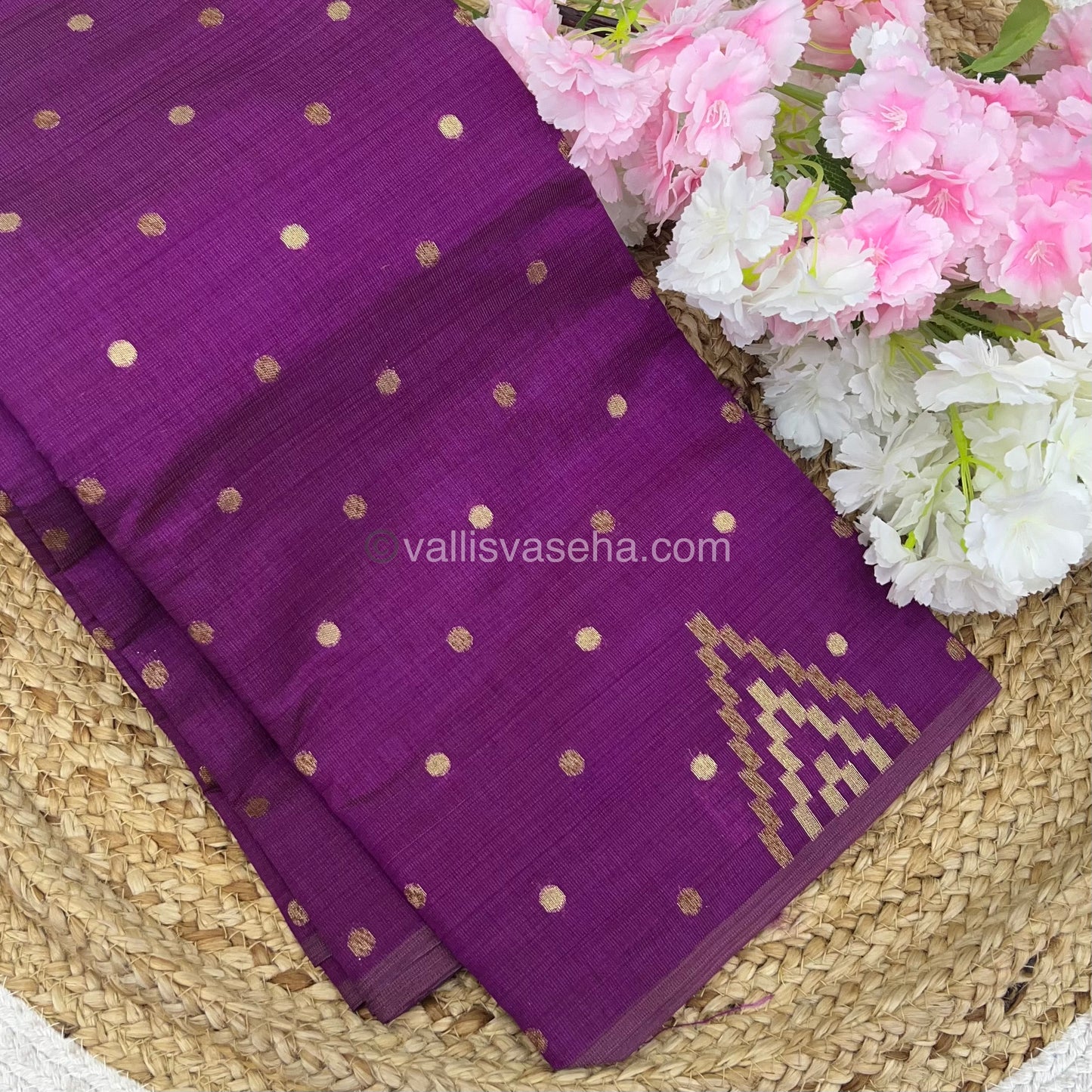 Cherry Tussar - Semi Tussar Silk - Dark Purple Shade - VVSTS009