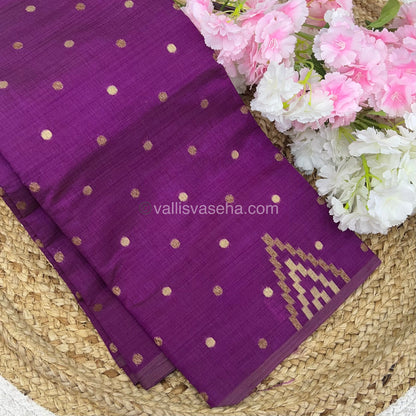 Cherry Tussar - Semi Tussar Silk - Dark Purple Shade - VVSTS009