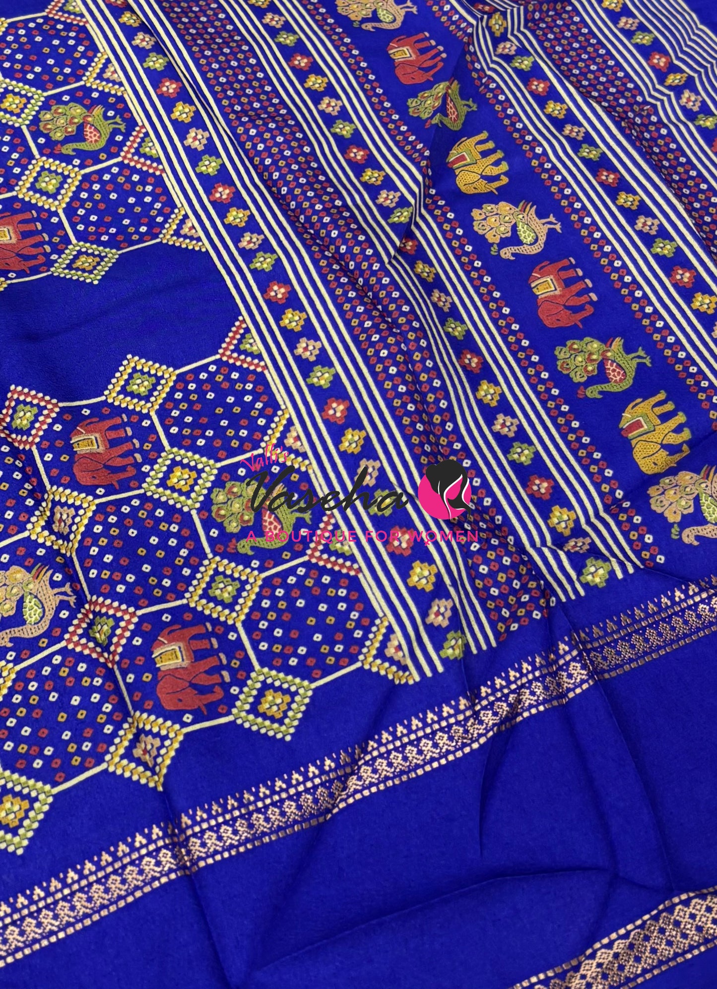 Casual Wear - Semi Printed Silk - Fancy Mixed Variety - Royal Blue  - VVFMC008