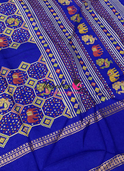 Casual Wear - Semi Printed Silk - Fancy Mixed Variety - Royal Blue  - VVFMC008