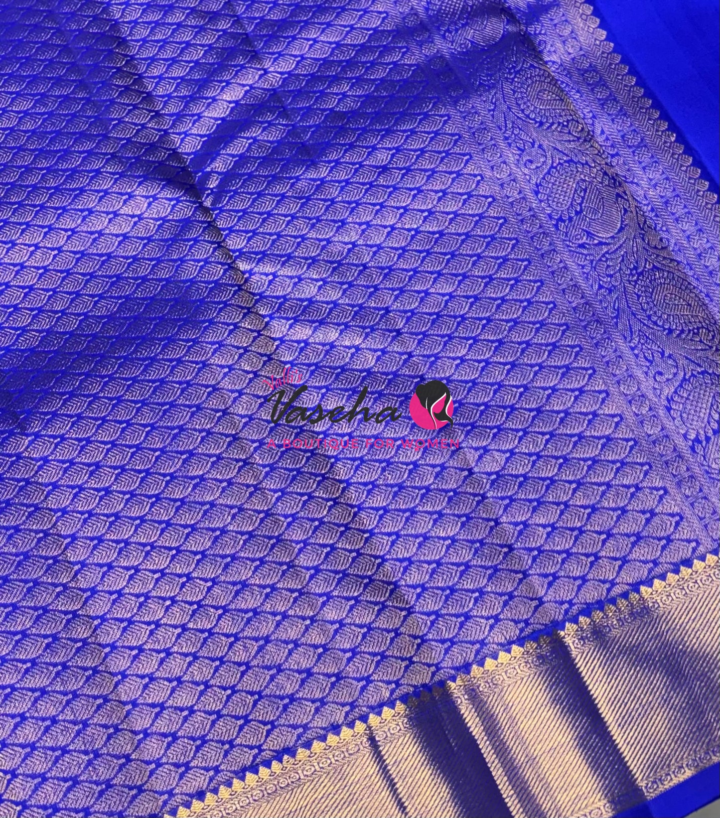 Pure Kanchipuram Silk Saree - Blue Shade - VVPS068