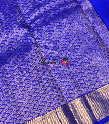 Pure Kanchipuram Silk Saree - Blue Shade - VVPS068