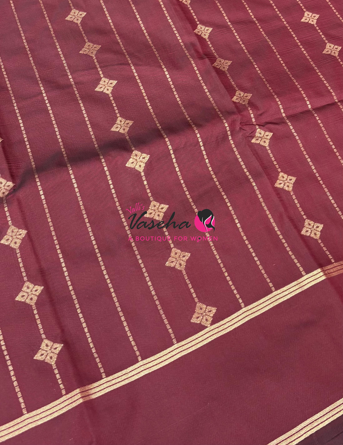 Semi Soft Silk  - Maroon Shade - VVSSS041