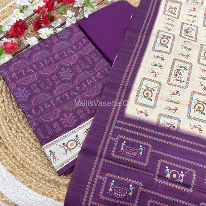 Salwar Material - Chanderi Mixed Cotton - VVUSM015