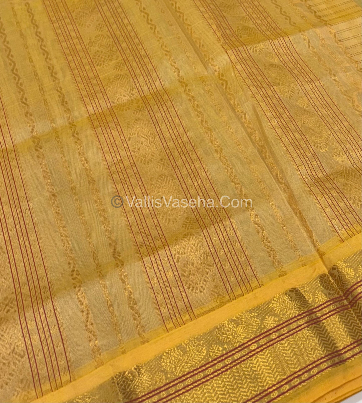 Pure Korvai Silk Cotton - Green & Cream Combo - VVKSC010