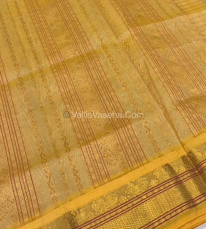 Pure Korvai Silk Cotton - Green & Cream Combo - VVKSC010