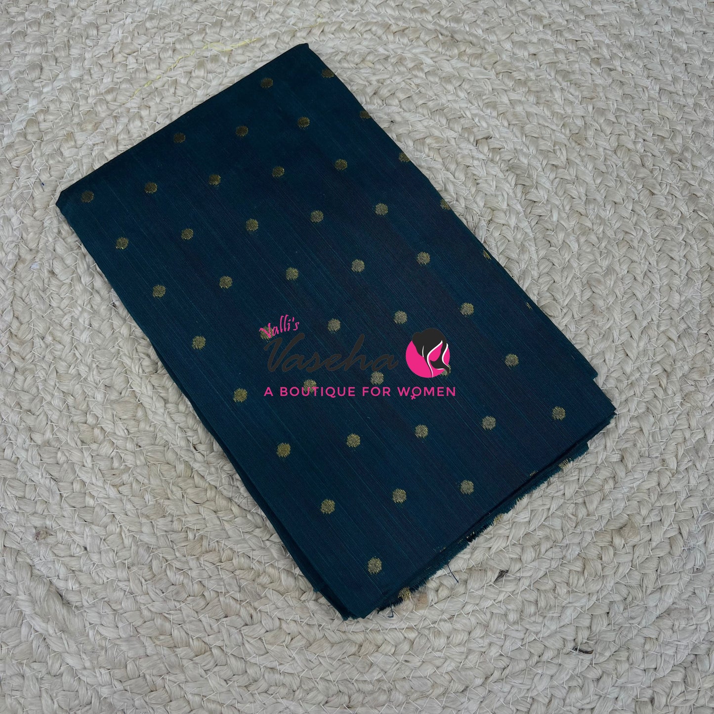 Blouse Bit - Semi Raw Silk - Round Zari -Butta Design - 1mtr - VVBB001
