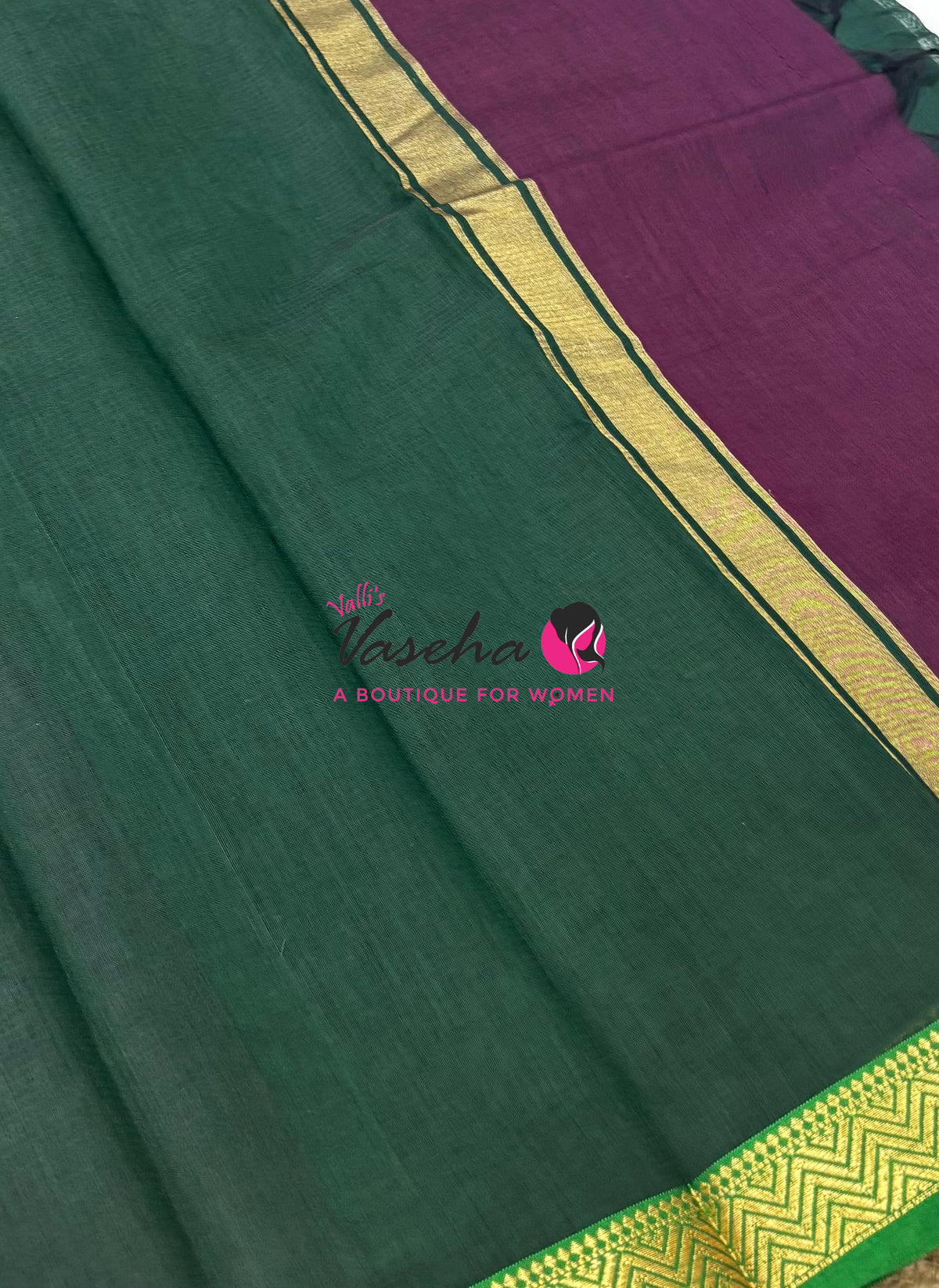 Fancy Mixed Cotton - Purplish maroon With Green Shade - VVFMC005