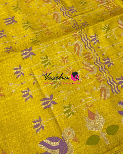Banarasi - Heritage Meenakari Silk - Yellow Shade - VVBHS014