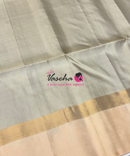 Pure Soft Silk Saree - Blue & Cream - VVPSS122