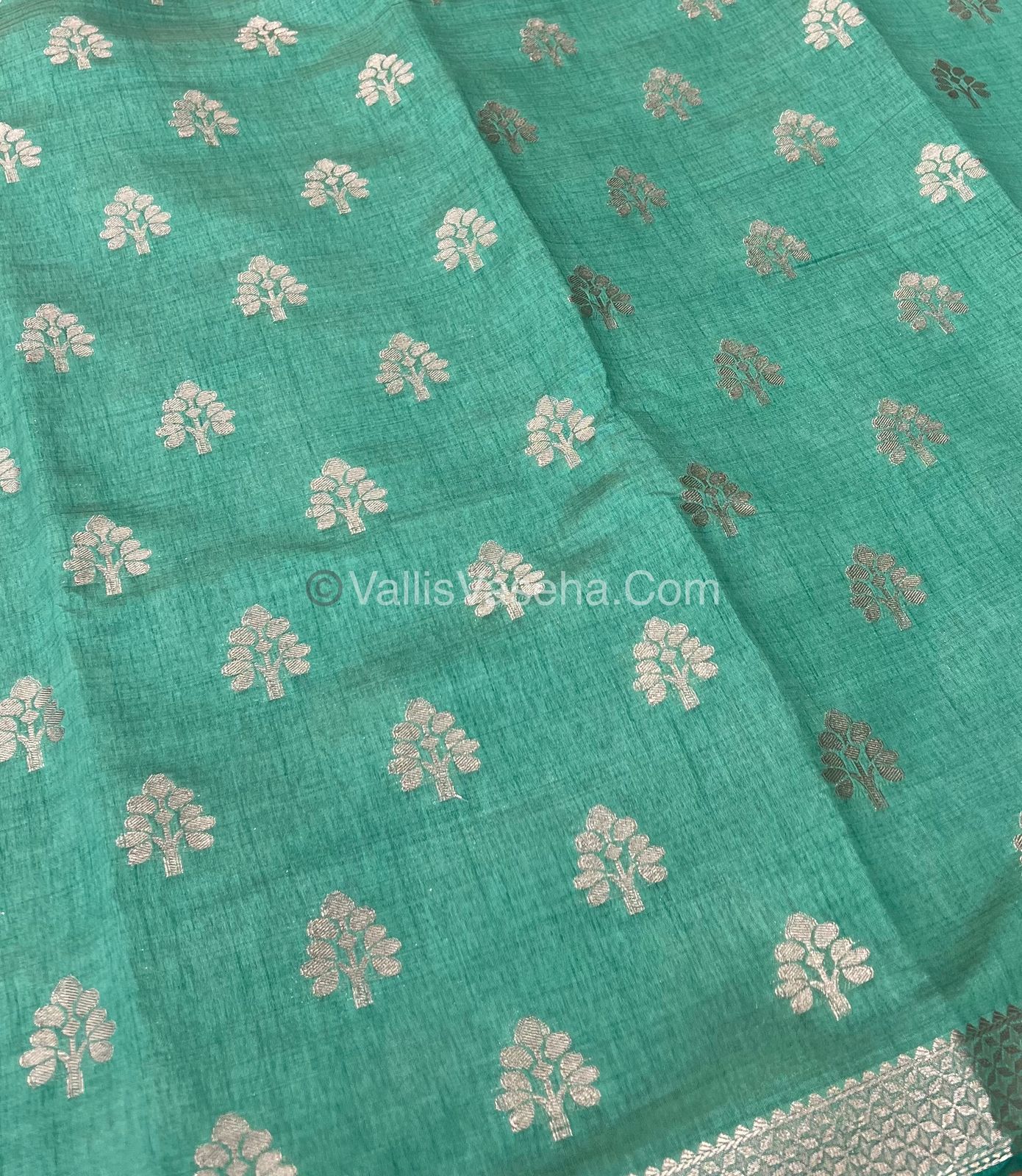 Semi Tussar Silk Saree - Sec GreenShade - VVSTS009