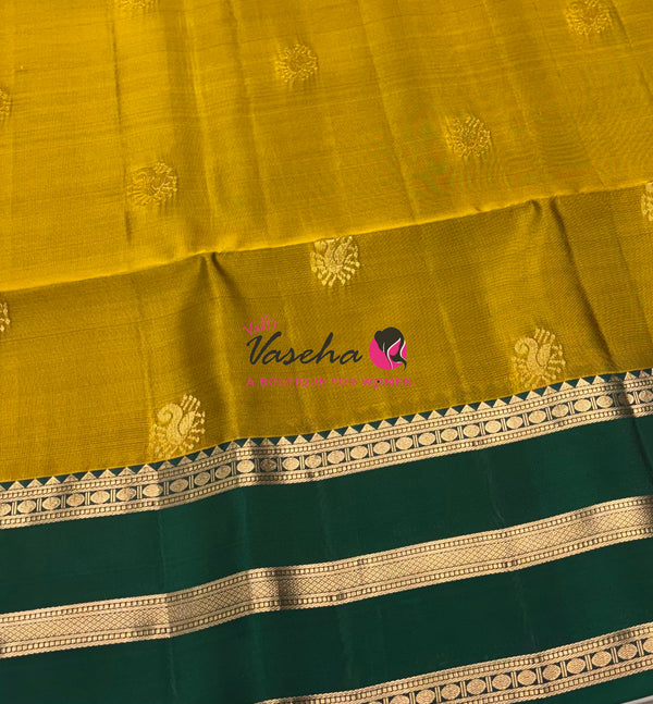 Half Mixed  Soft Silk Saree - Yellow & Green - VVPSS077