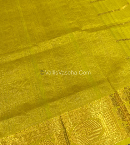 Pure Silk Cotton Saree - Mayil & Chakkaram Design - Meroon With Yellow Combo -VVMC003