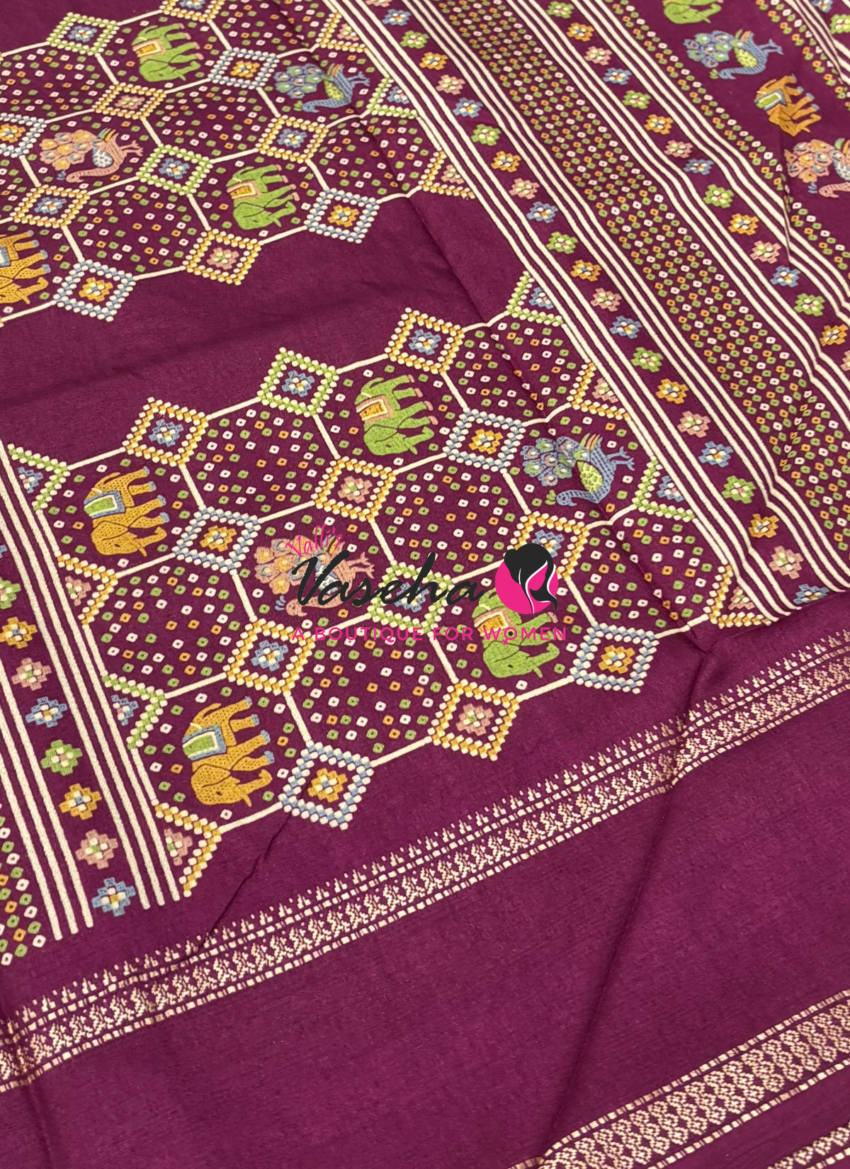 Casual Wear - Semi Printed Silk - Fancy Mixed Variety - Wine  - VVFMC008