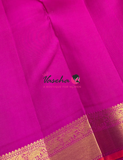 Pure Kanchipuram Silk Saree - Purple & Pink Combo - VVPS025