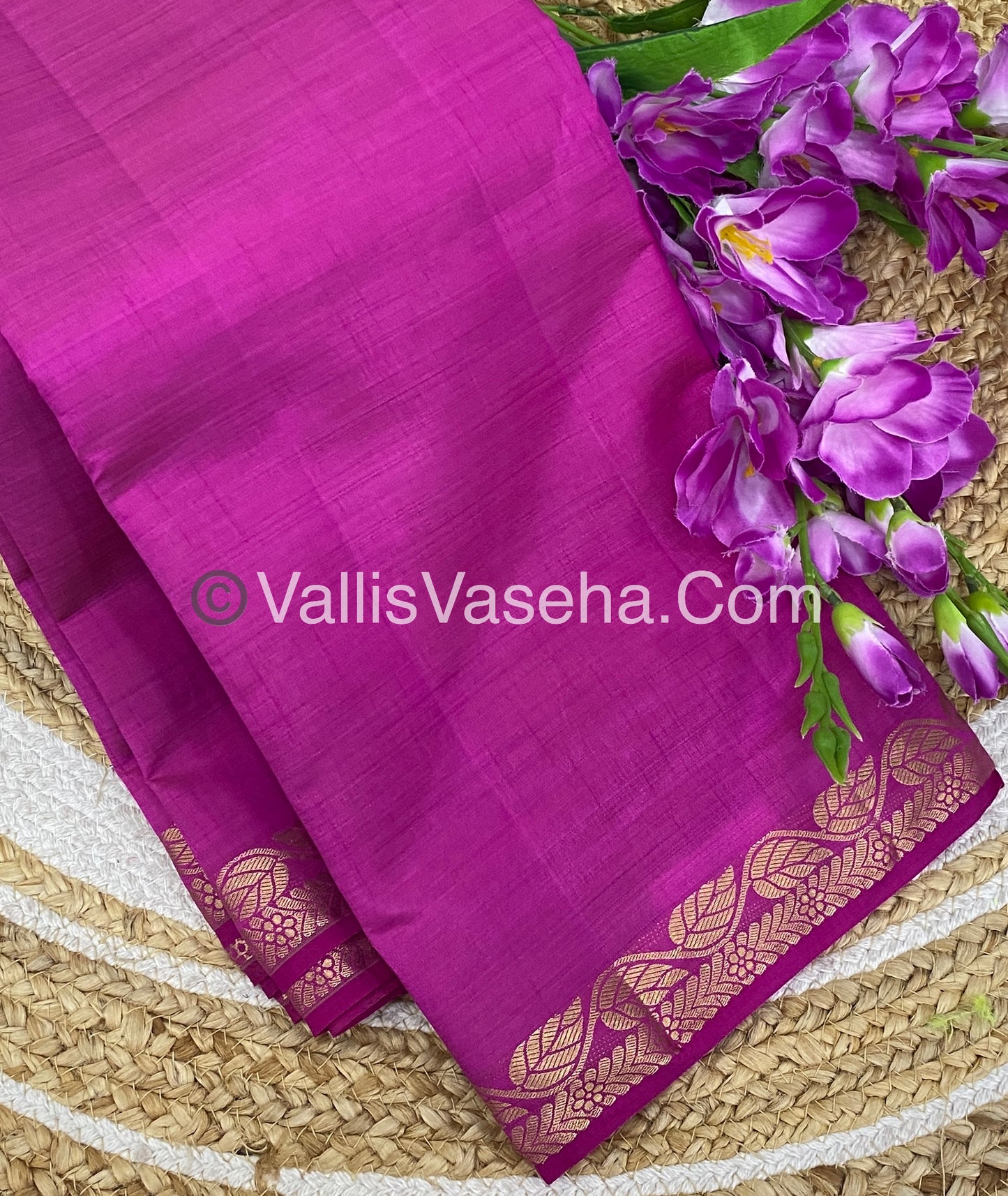 Semi Tussar Silk - Dark Pink Shade - VVSTS003