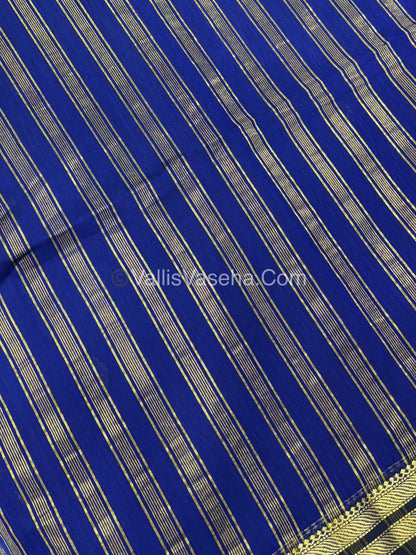 Pure Maheshwari Silk Cotton Saree - Blue Color - VVMSC007