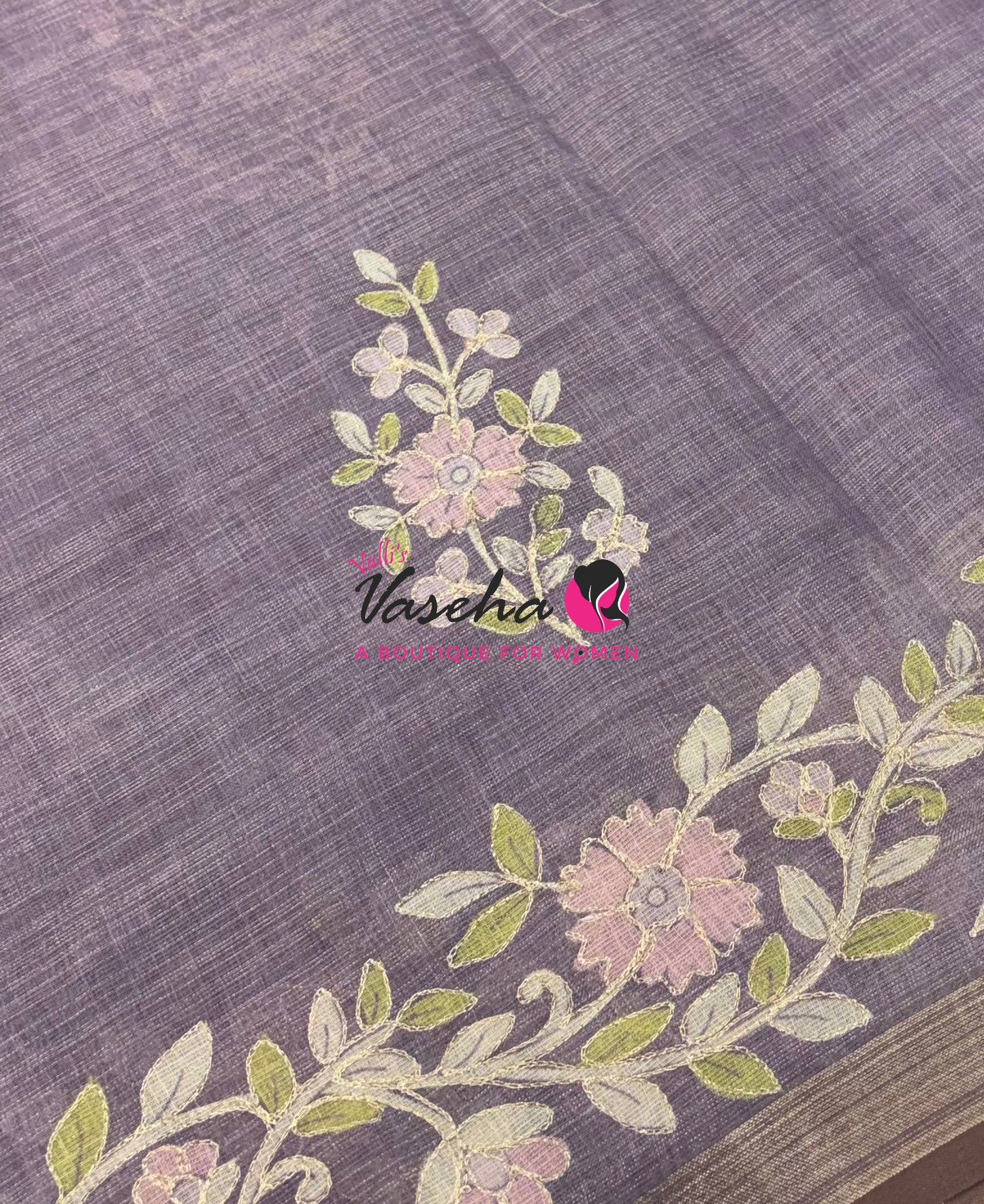 Linen Tissue Saree - Lavender Shade - VVLTS002