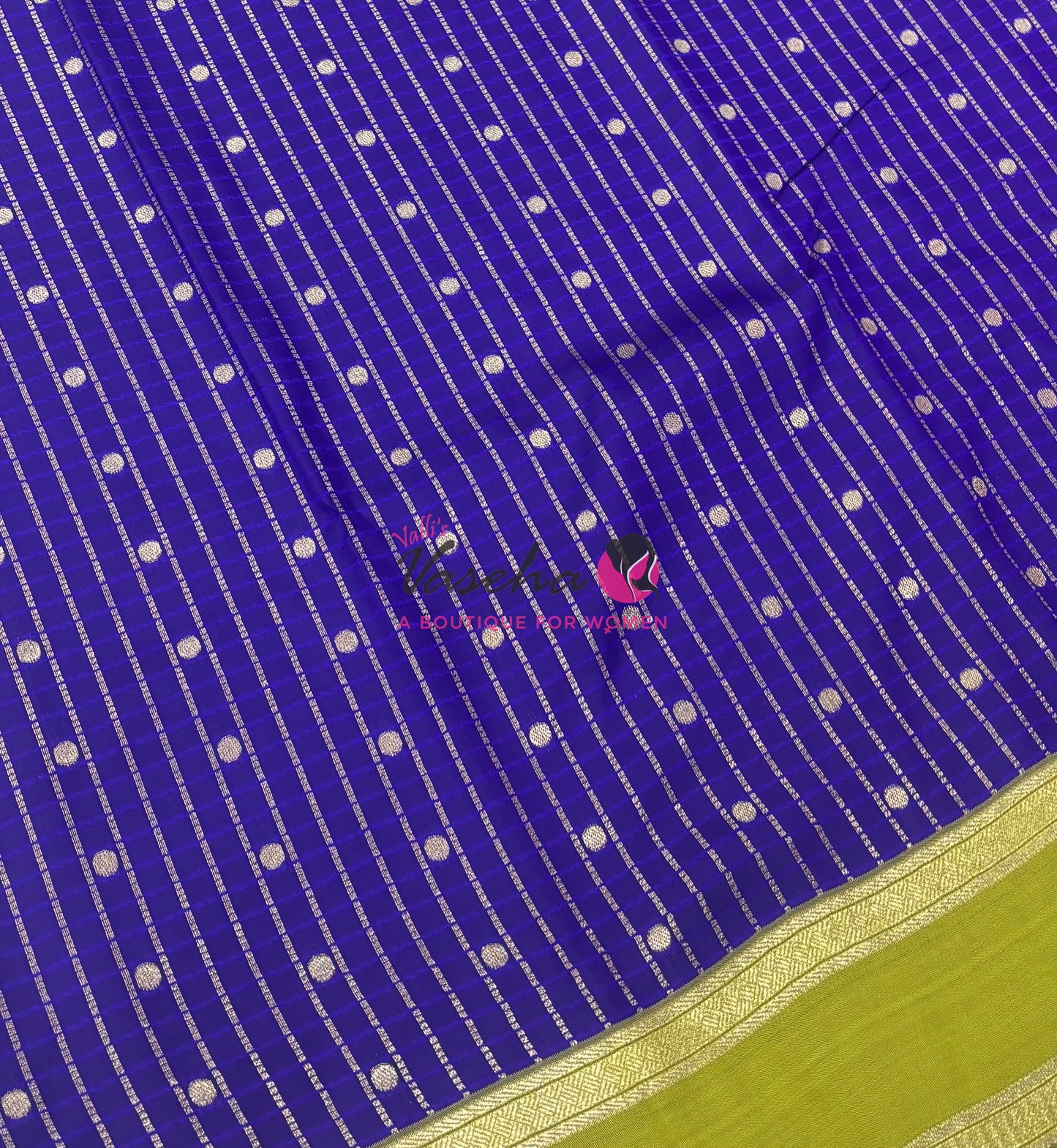 Semi Soft Silk -  Violetish Purple With Green- VVSSS035