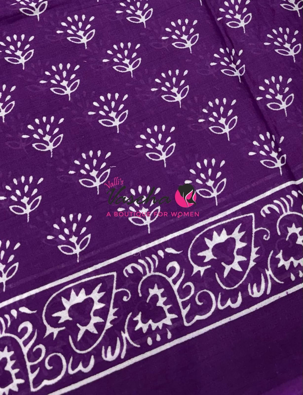 Pure Soft Mul Mul Cotton Sarees - Hand Block Prints - VVMMC011