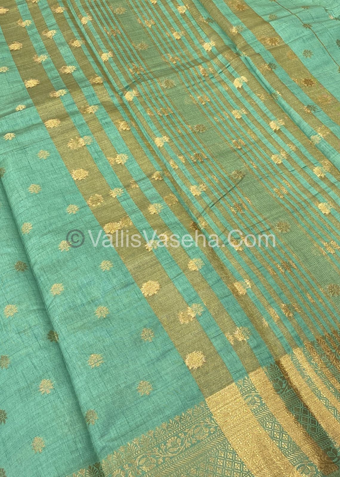 Semi Tussar Silk  - Pastal Green Shade  - VVSTS013