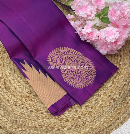 Pure Soft Silk Saree - Jothika Hit design - Purple - VVPSS005