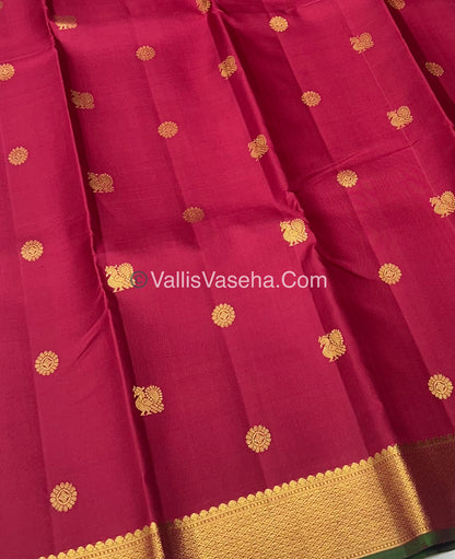 Pure Kanchipuram Silk Saree - Maroonish Red Shade - VVPS011