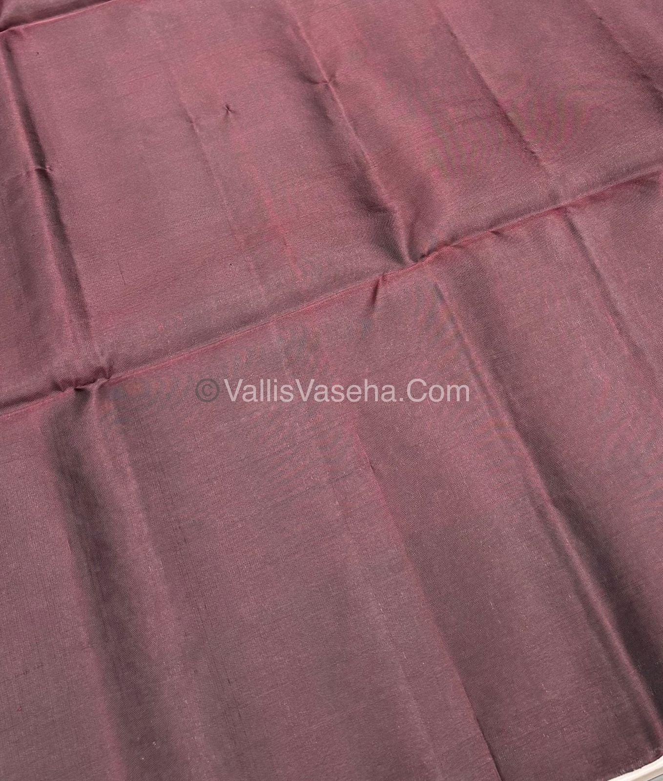 Half Mix - Pure Soft Silk Saree - Rust With Brown Shade - VVPSS053
