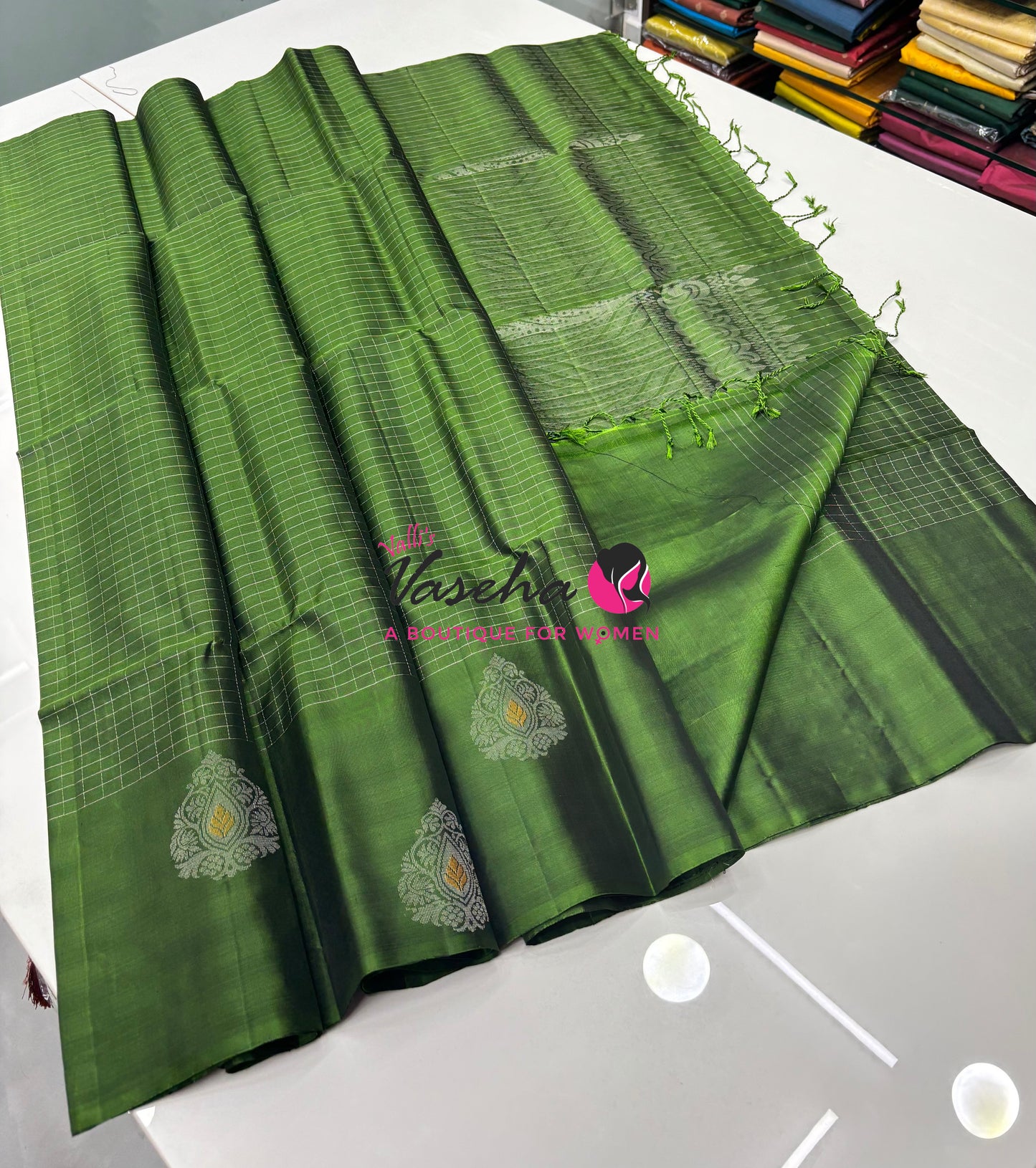 Pure Soft Silk Saree  - Green Shade - VVPSS115