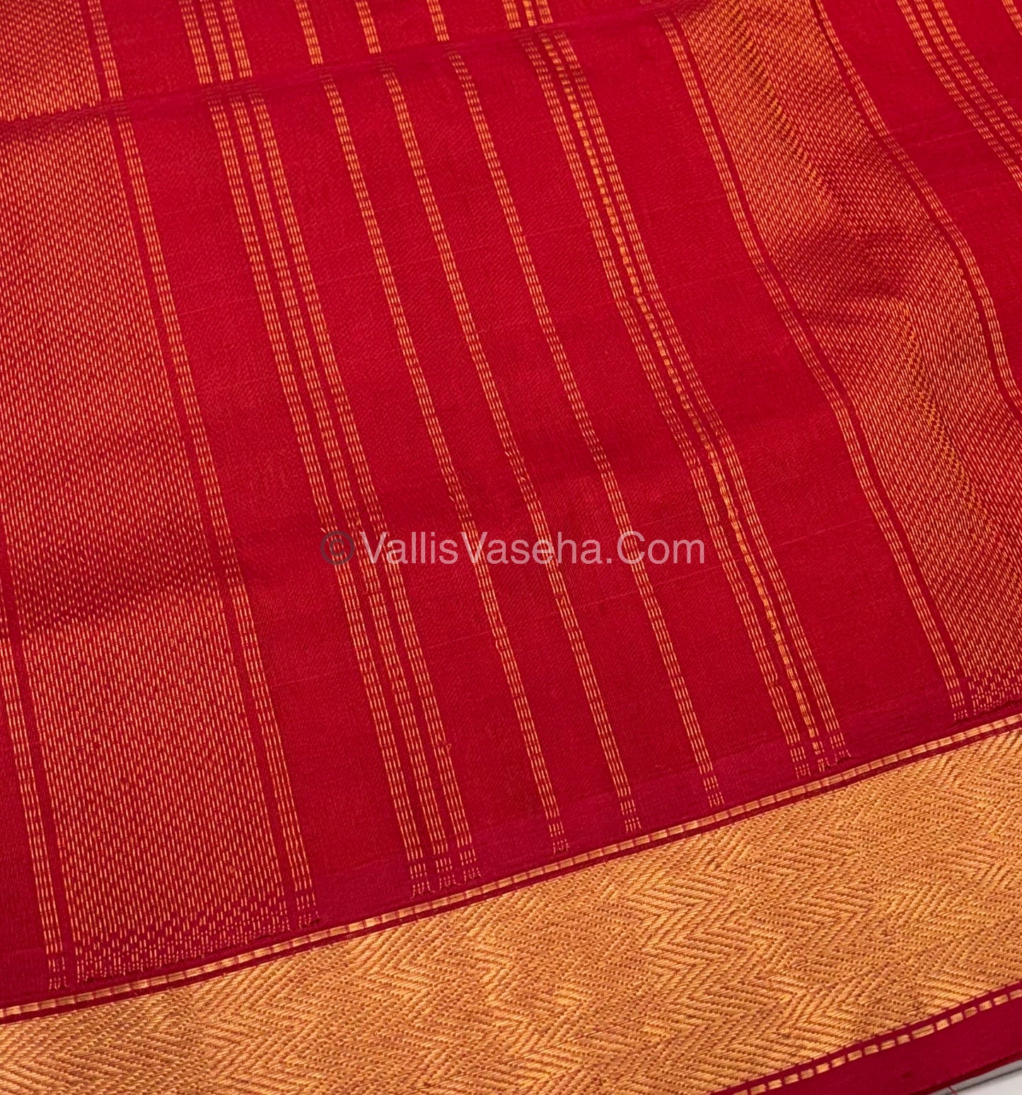 Pure Silk Cotton Sarees - Mango Yellow & Red Shade - VVPSC008