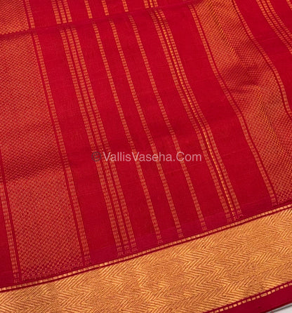 Pure Silk Cotton Sarees - Mango Yellow & Red Shade - VVPSC008