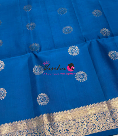 Pure Soft Silk Saree - Kanchi Border - Ramar Blue Shade  -  VVPSS033