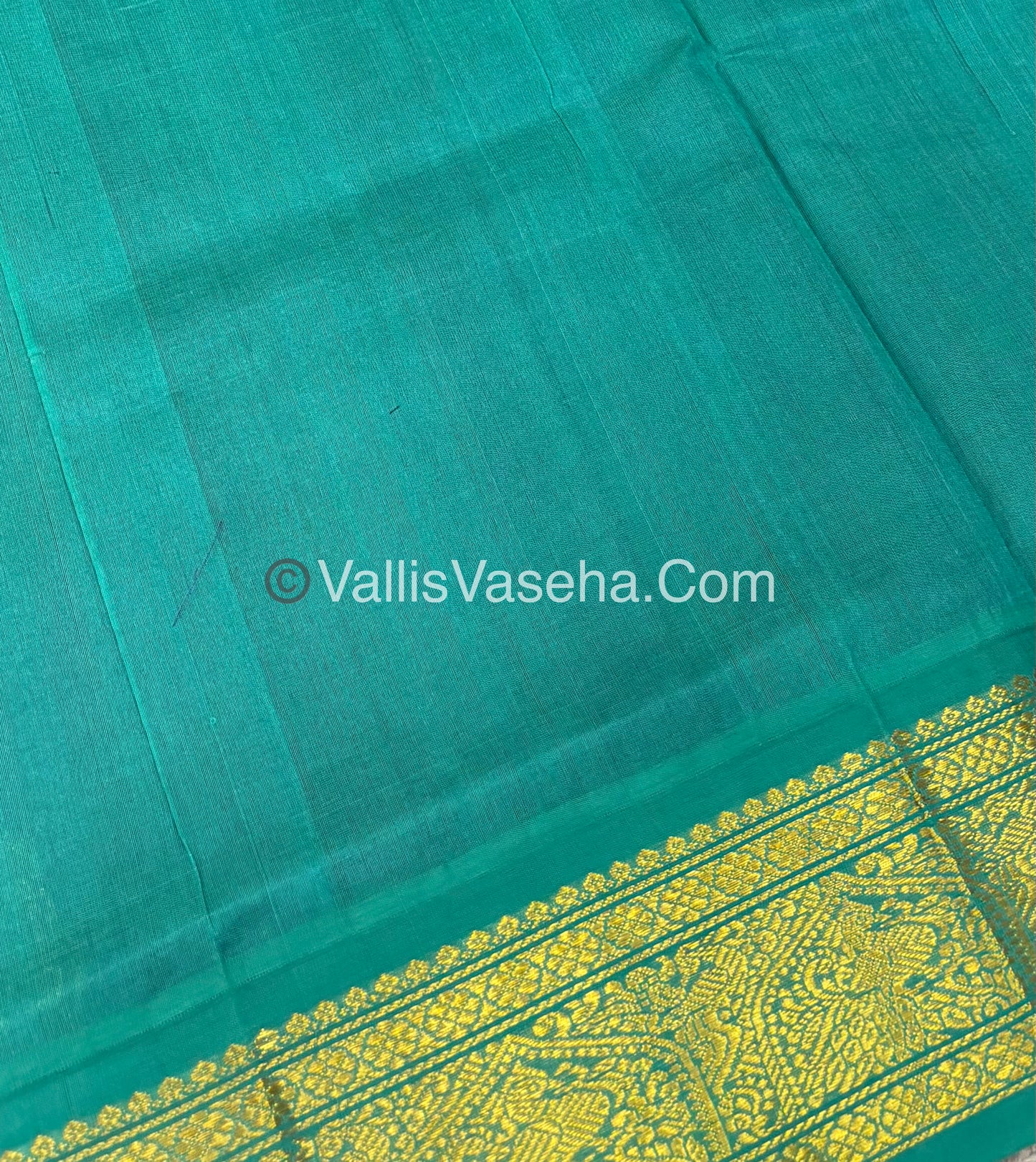 Pure Korvai Silk Cotton - Purple & Turquoise Blue - VVKSC025