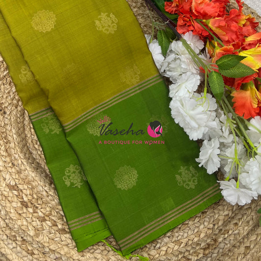 Half Mix - Pure Soft Silk Saree - Long Retta Petta Border with Butta - VVPSS084