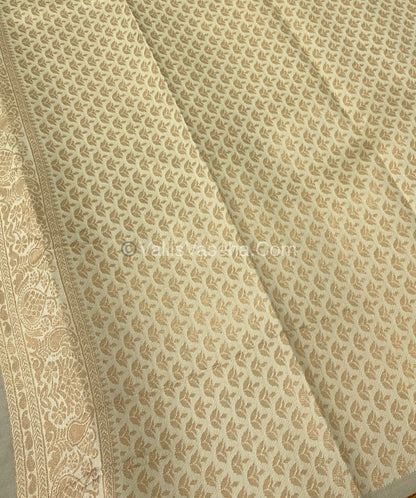 Kanchi Semi Silk - Yellow with Cream Blue VVKSS001