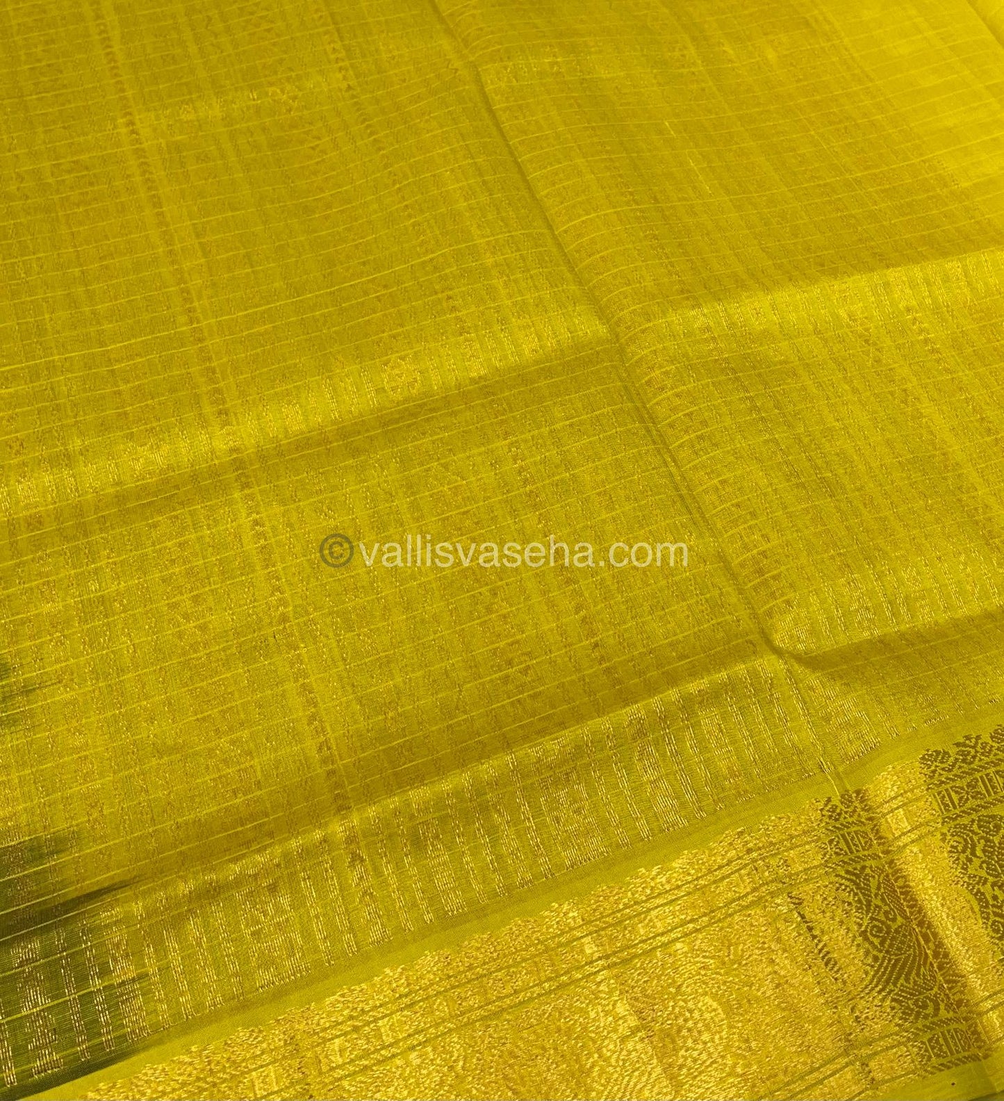 Pure Silk Cotton Saree - Blue With Yellow Shade - Lakshadeepam Design - VVPLD001