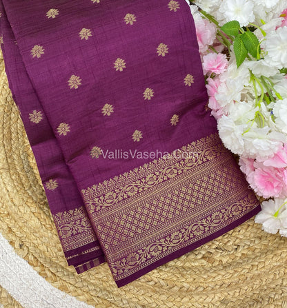 Semi Tussar Silk  -   Wine Shade  - VVSTS014