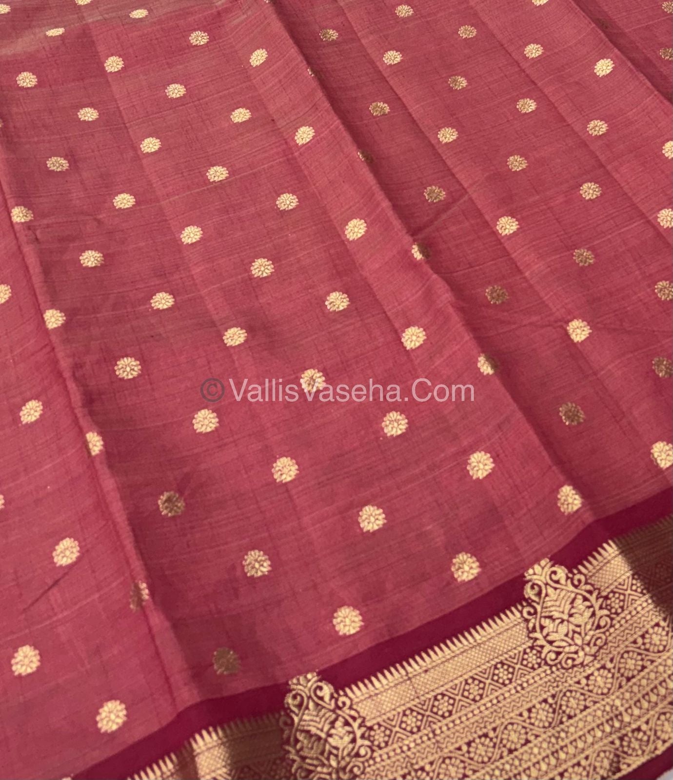 Semi Tussar Silk Saree - meroon shade - VVSTS032
